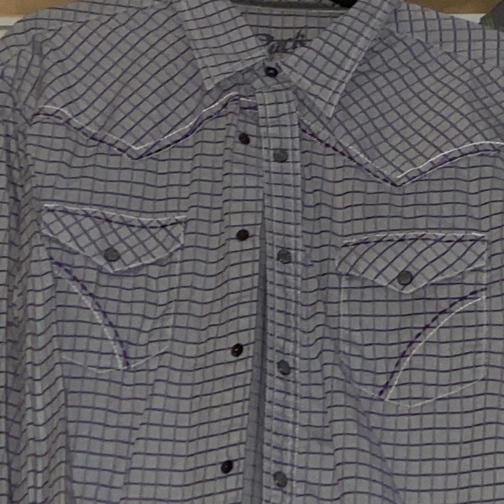 XL Purplish Western stitching NWOT Rack 47 by Wrangler Mens Snap Button